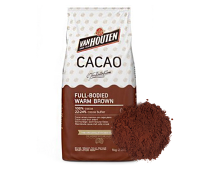 Какао-порошок Van Houten 22-24%, коричневый, 100гр