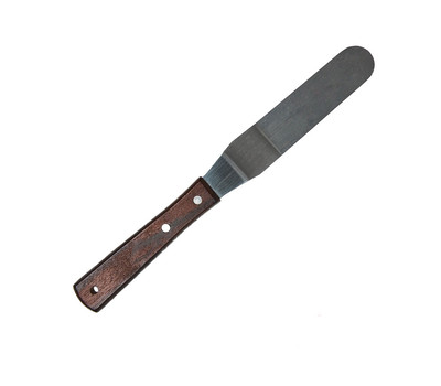 Лопатка кондитерская металлическая с деревянной ручкой изогнутая, 27 см