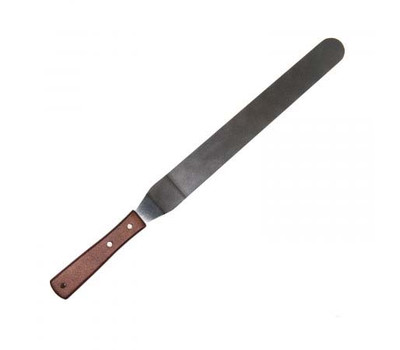 Лопатка кондитерская металлическая с деревянной ручкой изогнутая, 42 см