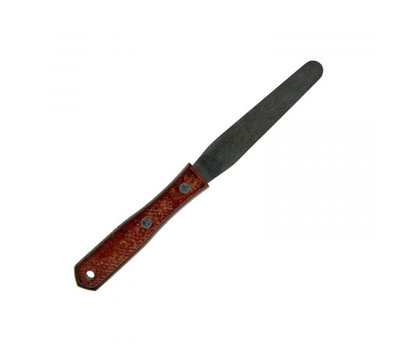 Лопатка кондитерская металлическая с деревянной ручкой прямая, 19 см