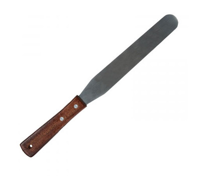 Лопатка кондитерская металлическая с деревянной ручкой прямая, 32 см