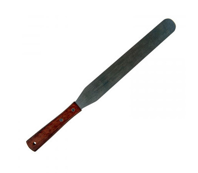 Лопатка кондитерская металлическая с деревянной ручкой прямая, 37 см