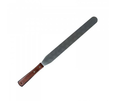 Лопатка кондитерская металлическая с деревянной ручкой прямая, 42 см