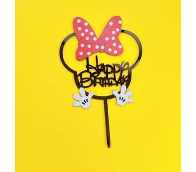 Топпер акриловый «Happy Birthday» №2 Минни Маус