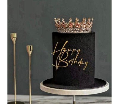 Боковой топпер для торта «Happy Birthday 1», золото