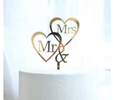 Перейти на страницу товара Топпер «Mr&Mrs» №4 золото